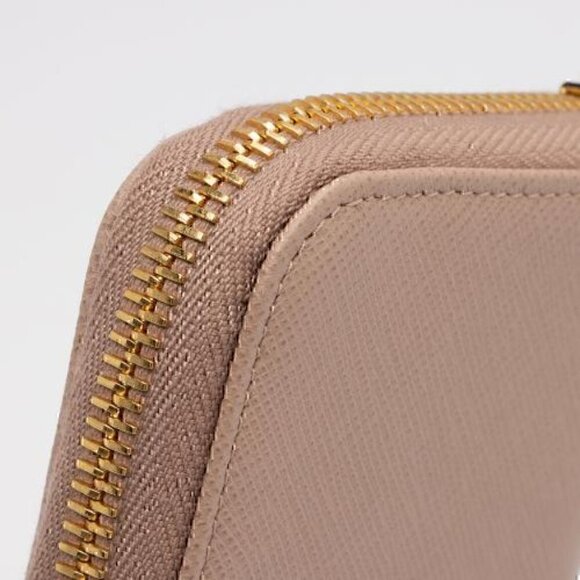 Prada Saffiano Zip Around Card Holder Beige - Picture 5 of 10